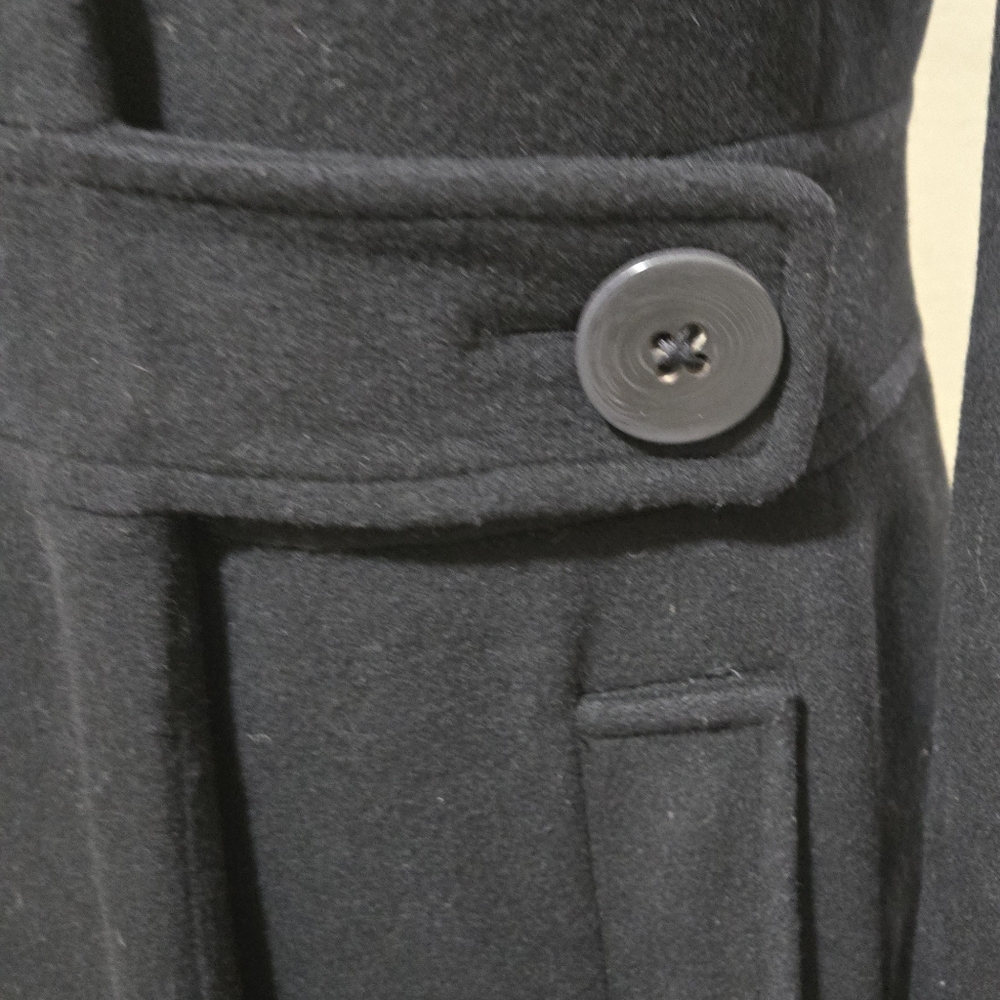CLUB MONACO Classic Black Women's Trench Coat Wool Blend Size XS - Picture 4 of 16